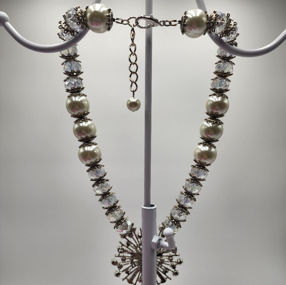 Custom Design Elegant Sparkle Statement Necklace + Earrings, NWOT - Picture 10 of 17